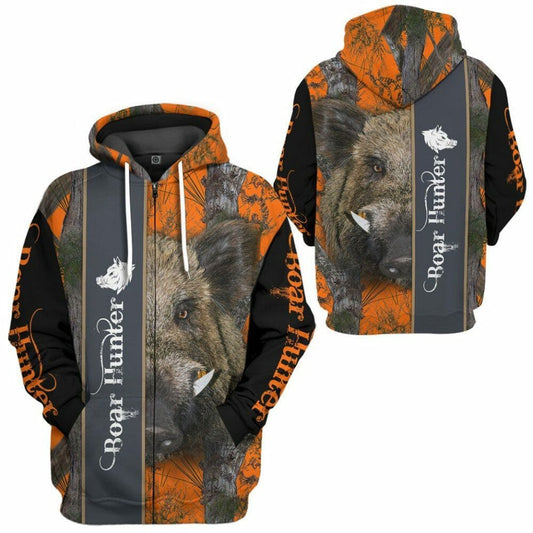 3D Wildschweinjäger Custom T-Shirt Hoodie Bekleidung