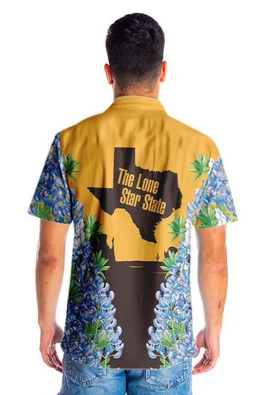 Flower Fence Texas Bluebonnets Rodeo Design Hawaiian Shirt,Hawaiian Shirt Gift, Christmas Gift