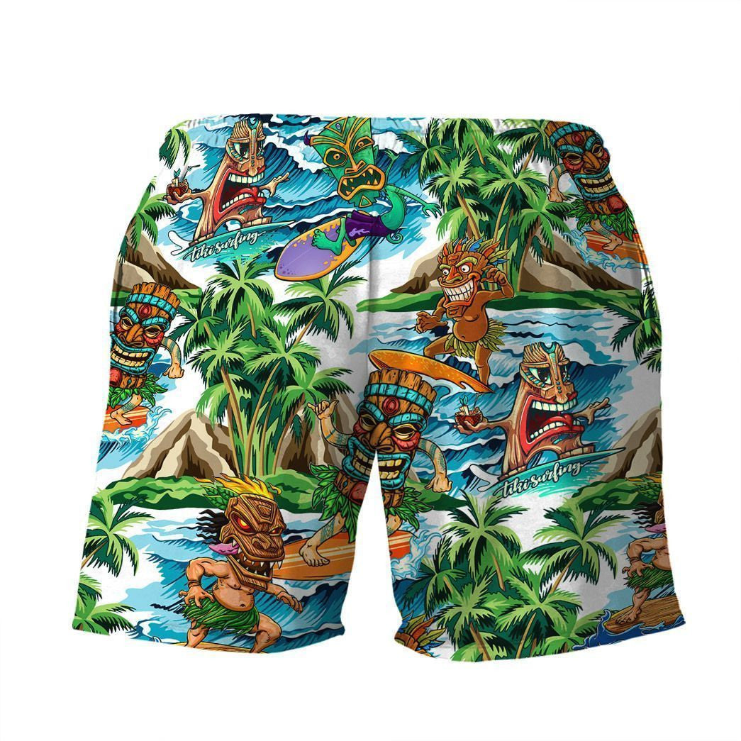 Tiki Tiki Surfing Combo Pattern Hawaiian Shirt,Hawaiian Shirt Gift, Christmas Gift