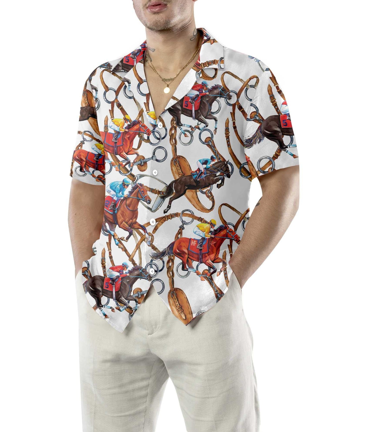 Horse And Long Rope Design Hawaiian Shirt, Hawaiian Shirt Gift, Christmas Gift