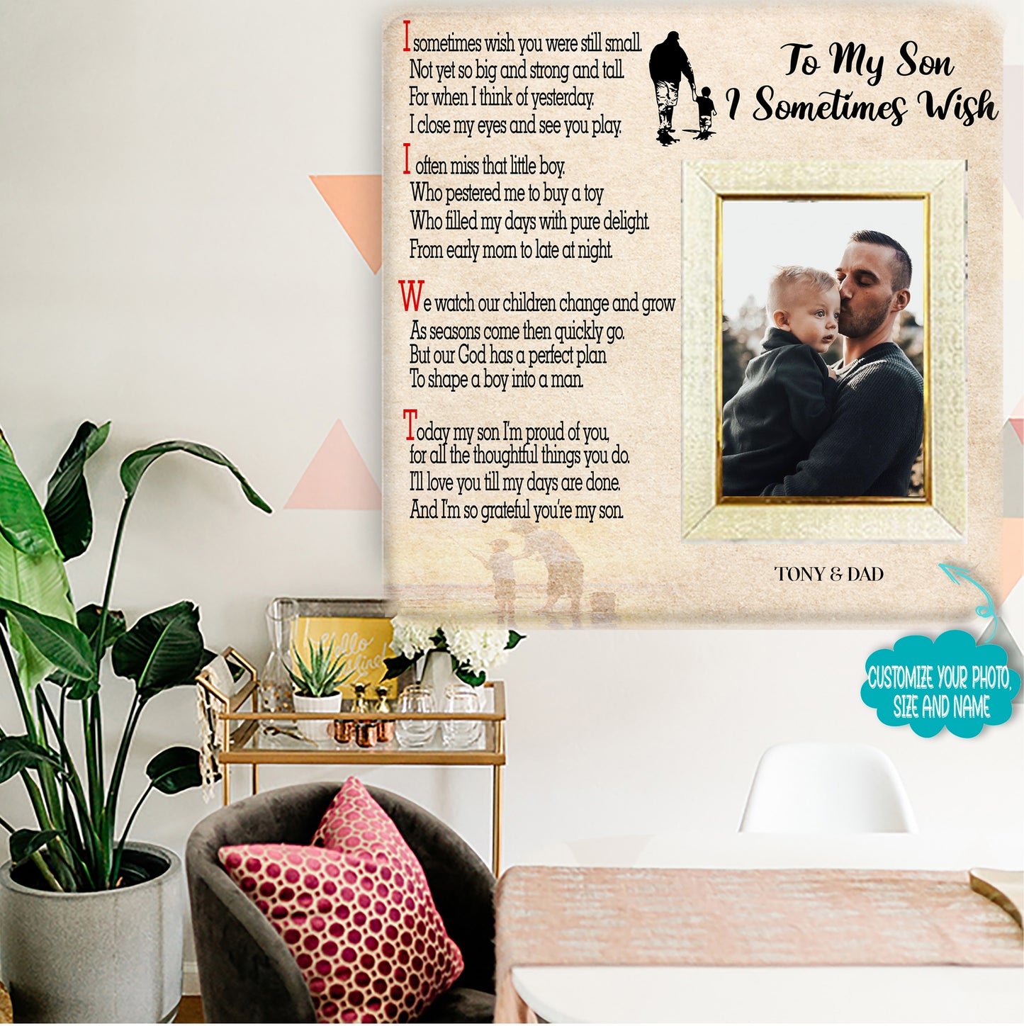 To my son i sometimes wish Picture Frames Gift For Family, dad mother's day, father's day
