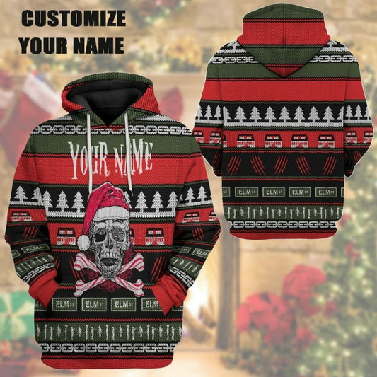 3D Custom Skul Hässliche Weihnachten T-Shirt Hoodie Bekleidung