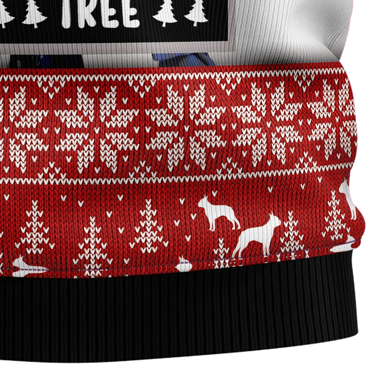 I Knocked Over The Christmas Tree Boston Terrier Ugly Sweater, Christmas Ugly Sweater