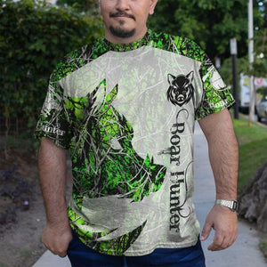 3D Boar Hunter Green Custom Tshirt Hoodie Apparel