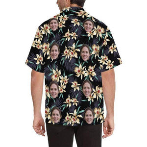 Lily Flowers Face Theme Pretty Ornamental Custom Photo Hawaiian Shirt, Hawaiian Shirt Gift, Christmas Gift