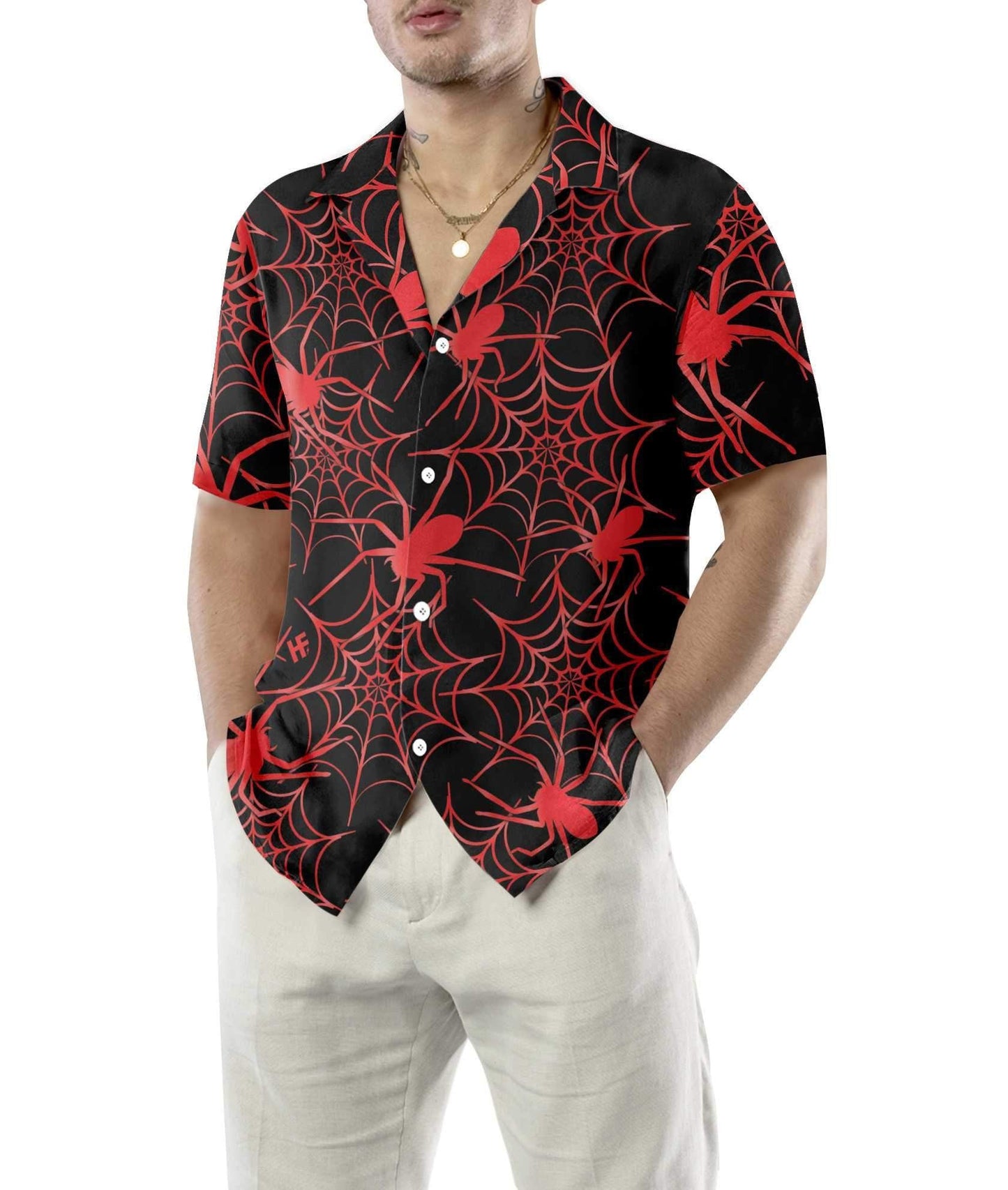 Nice Creepy Spider Halloween Hawaiian Shirt, Hawaiian Shirt Gift, Christmas Gift
