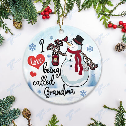 Christmas I Love Being Called Grandma Circle Ornament, Christmas Gift, Christmas Decoration