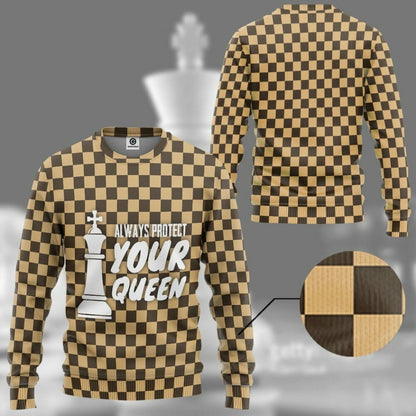 3D King Chessboard Couple Tshirt Hoodie Apparel
