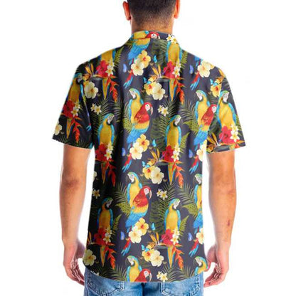 Bright Flower And Parrot Hawaiian Shirt, Hawaiian For Gift