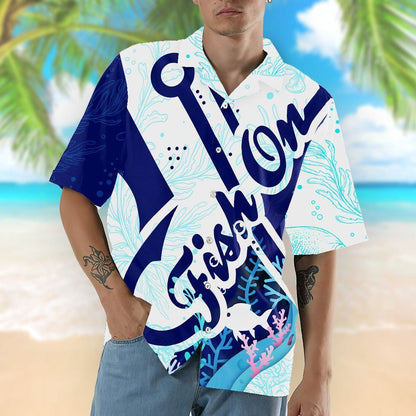 Fish On Hook Tropical Background Design Hawaiian Shirt,Hawaiian Shirt Gift, Christmas Gift