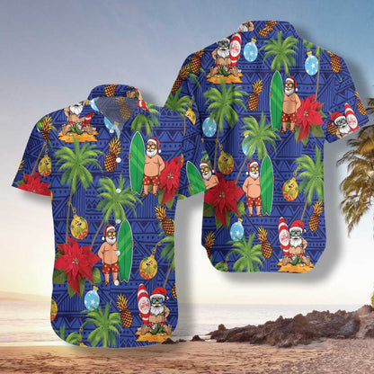 Santa Claus With Pineapple Design Hawaiian Shirt, Hawaiian Shirt Gift, Christmas Gift