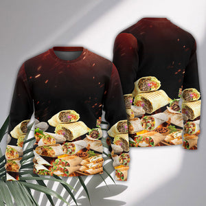 Food Burritos Fast Food Delicious Ugly Christmas Sweater, Christmas Gift, Gift Christmas 2024