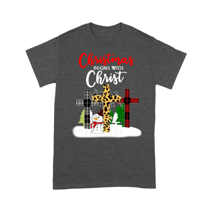 Weihnachten beginnt mit Christus Urlaub Jesus T-Shirt Geschenk für Weihnachten