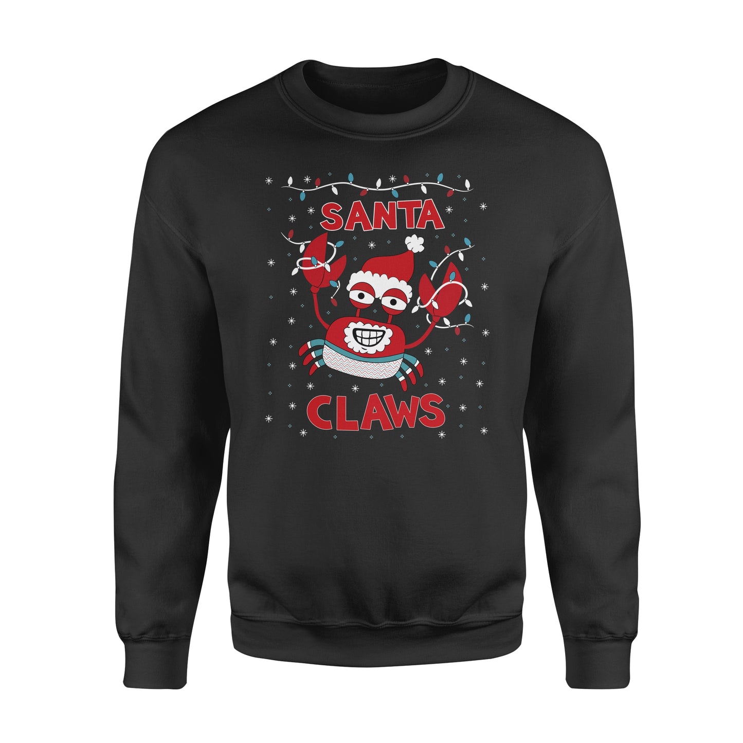 Santa Claws Ugly Christmas Sweater Crab Funny Xmas Lobster Sweatshirt Gift Idea - Funny sweatshirt gifts christmas ugly sweater for men and women