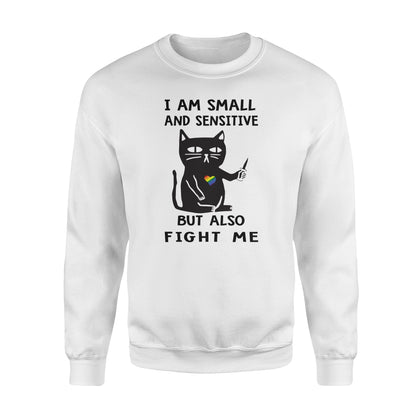 Ich bin klein und sensibel, aber kämpfe auch gegen mich - Lustiges Sweatshirt, Geschenke, Weihnachten, hässlicher Pullover für Männer und Frauen 