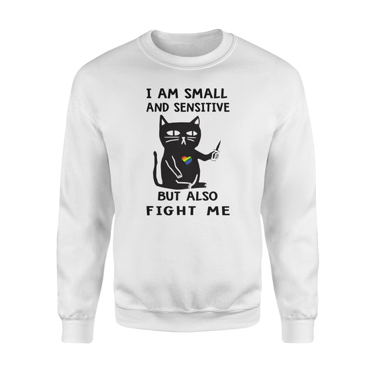 Ich bin klein und sensibel, aber kämpfe auch gegen mich - Lustiges Sweatshirt, Geschenke, Weihnachten, hässlicher Pullover für Männer und Frauen 