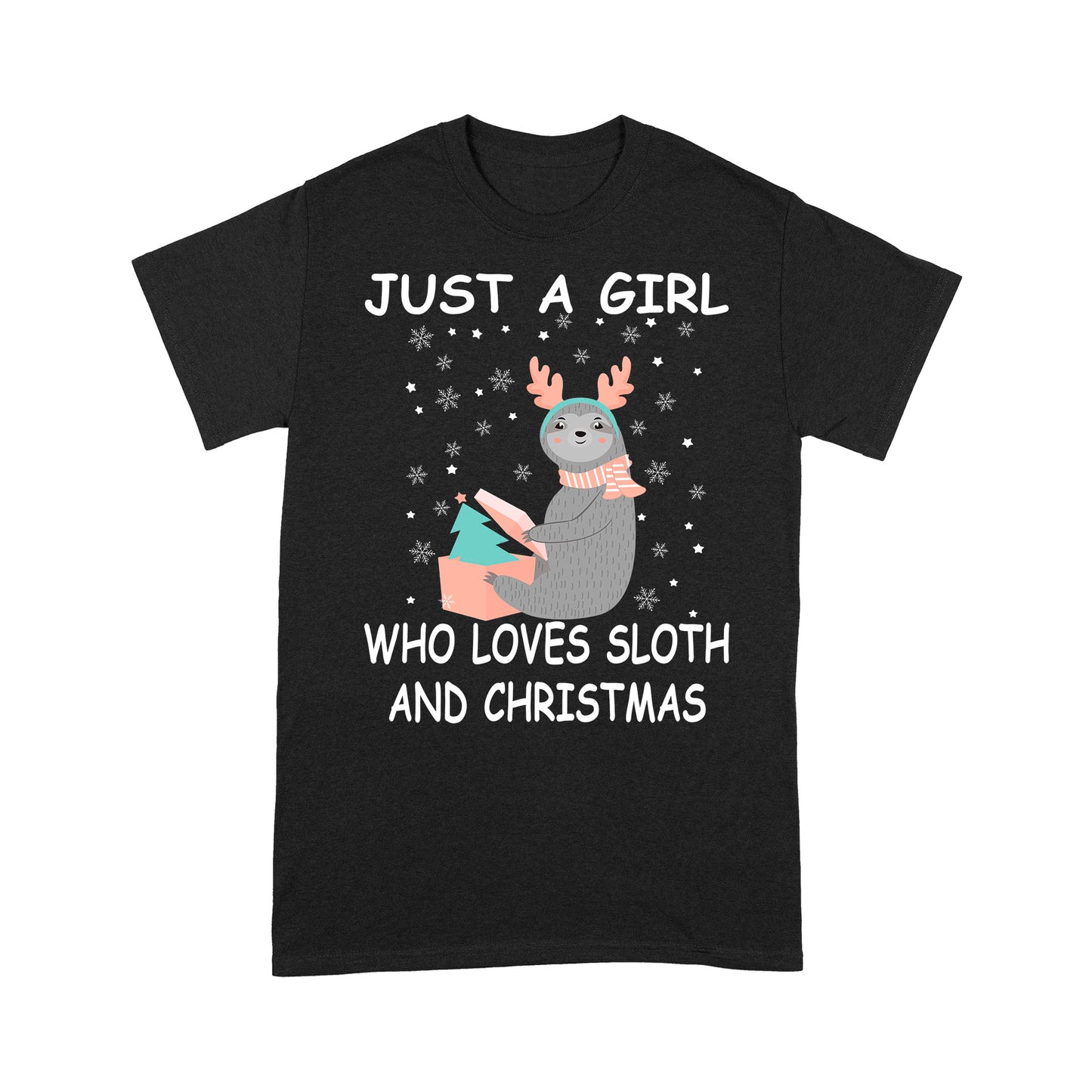 Nur ein Mädchen, das Faultier und Weihnachten liebt T-Shirt Geschenk für Weihnachten
