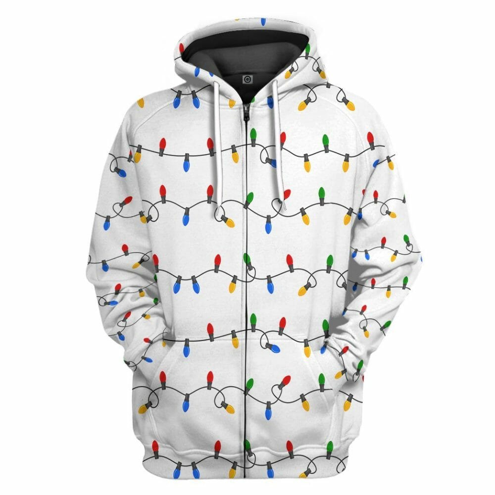 3D Weihnachtslicht Custom T-Shirt Hoodie Bekleidung