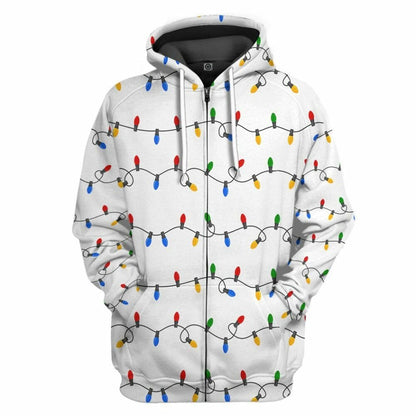 3D Weihnachtslicht Custom T-Shirt Hoodie Bekleidung
