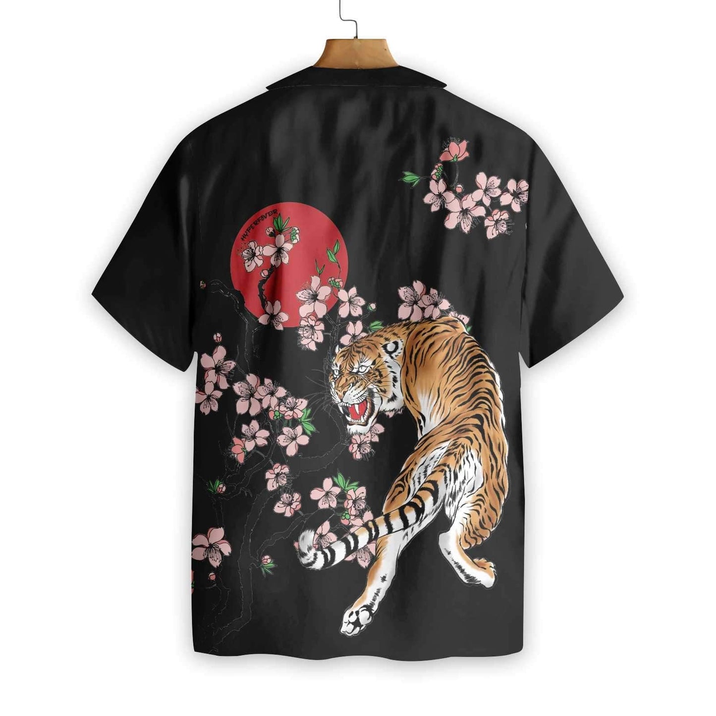 Red Sun Japanese Tiger Sakura Design Hawaiian Shirt,Hawaiian Shirt Gift, Christmas Gift