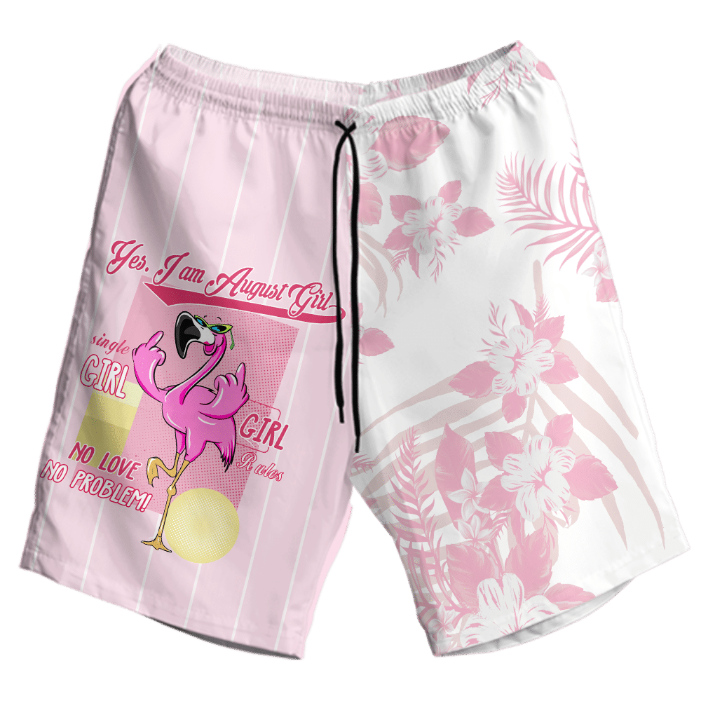 Flamingo August Girl Pattern Design Hawaiian Shirt,Hawaiian Shirt Gift, Christmas Gift