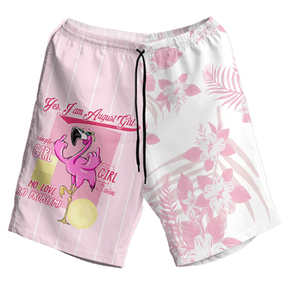 Flamingo August Girl Pattern Design Hawaiian Shirt,Hawaiian Shirt Gift, Christmas Gift