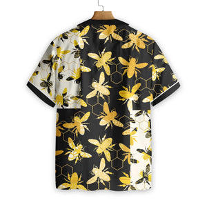 Animal World Trendy Geometric Bee Hawaiian Shirt, Hawaiian For Gift