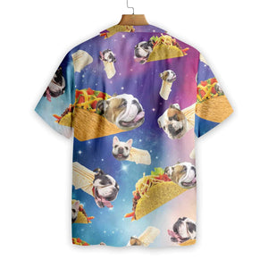 Taco Bulldog Wonderful Galaxy Design Hawaiian Shirt,Hawaiian Shirt Gift, Christmas Gift