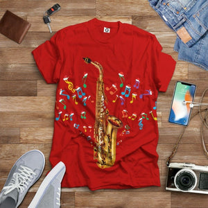 3D Saxophone Custom Tshirt Apparel