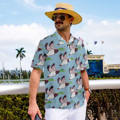 Flying Ducks Time Of Hunting Design Hawaiian Shirt,Hawaiian Shirt Gift, Christmas Gift