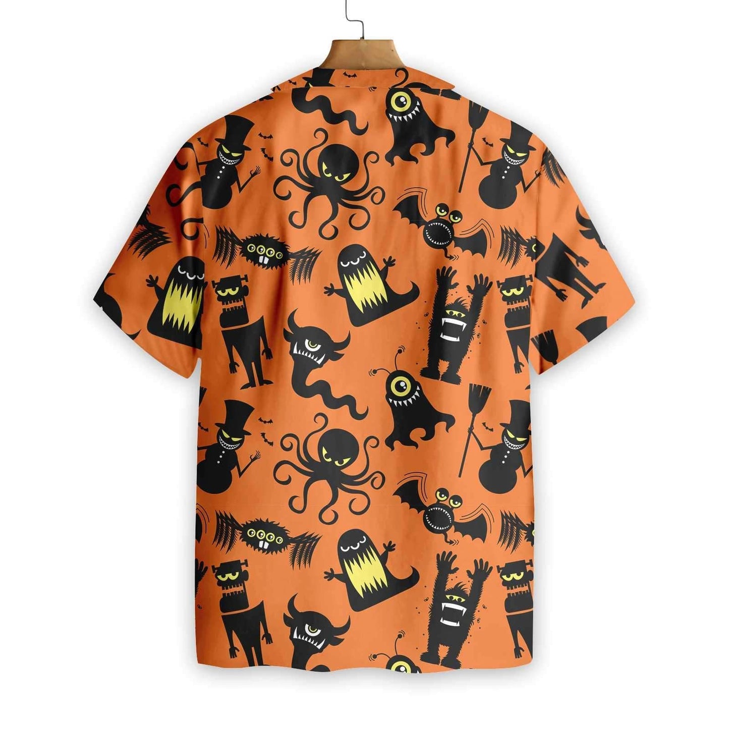 Cute Monster Silhouette Halloween Bigfoot Dramatic Hawaiian Shirt,Hawaiian Shirt Gift, Christmas Gift