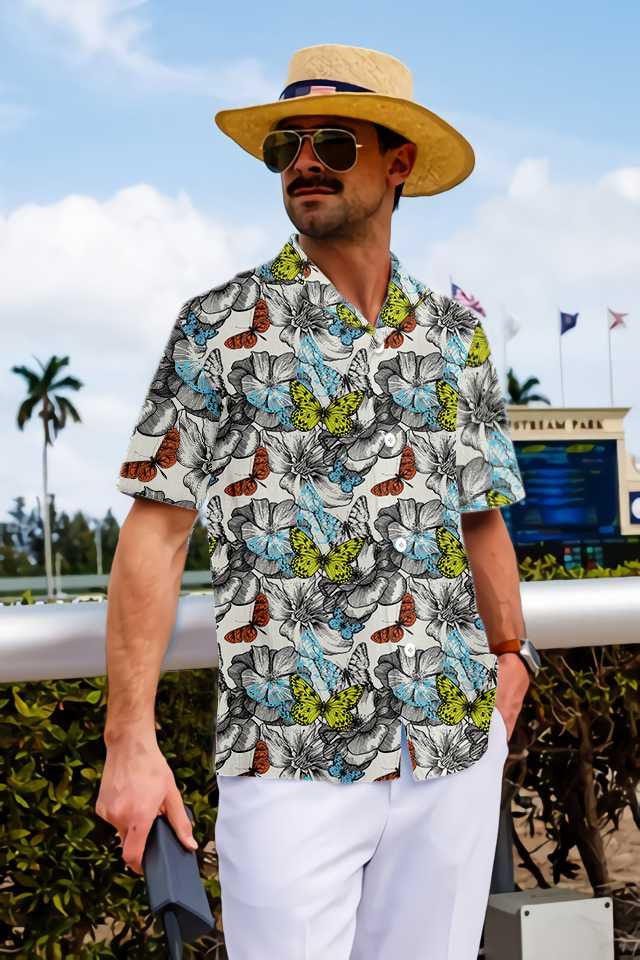 Signs Of Heaven Flying Butterflies Design Hawaiian Shirt,Hawaiian Shirt Gift, Christmas Gift