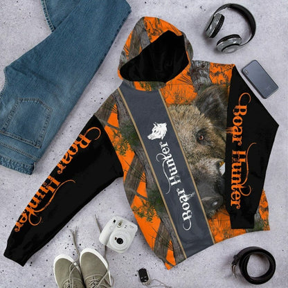3D Wildschweinjäger Custom T-Shirt Hoodie Bekleidung