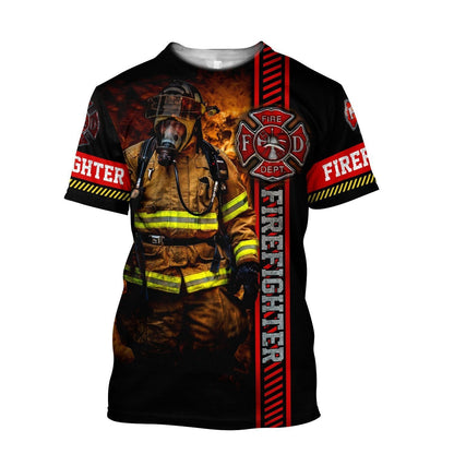 Brave Firefighter Theme Pretty Ornamental Hawaiian Shirt, Hawaiian For Gift