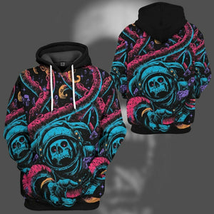 3D Skull In The Dark Space Custom Hoodies