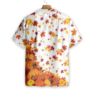 Wonderful Thanksgiving Pumpkins And Autumn Leaves Hawaiian Shirt, Hwaiian For Gift