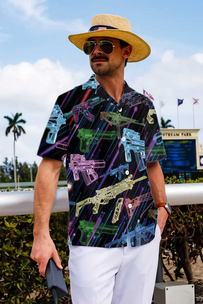 The Battle Is Calling Gun In Different Colors Design Hawaiian Shirt, Hawaiian Shirt Gift, Christmas Gift