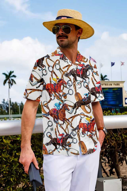 Horse And Long Rope Design Hawaiian Shirt, Hawaiian Shirt Gift, Christmas Gift