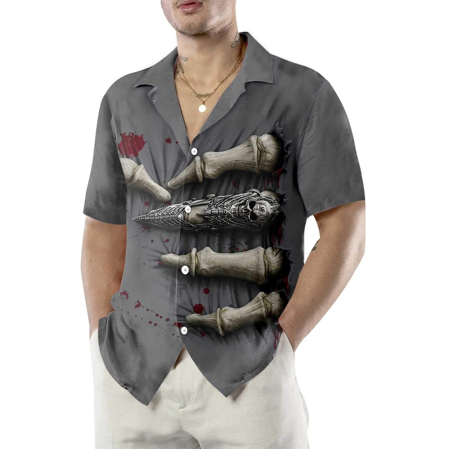 Death Hand Halloween Shirt Hawaiian ShirtHawaiian Shirt Gift, Christmas Gift