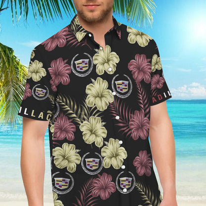 Cadillac Tropical Flower Hawaiian Shirt_ Hawaiian Shirts -Hawaiian Shirt Gift, Christmas Gift