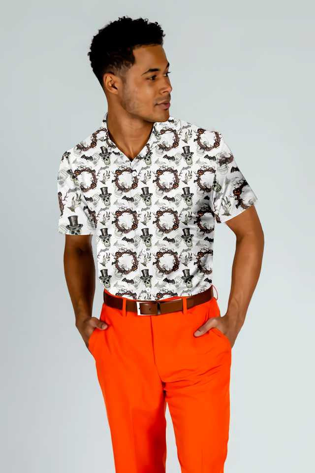 Festive Halloween With Gentleman Skull Colorful Hawaiian Shirt,Hawaiian Shirt Gift, Christmas Gift