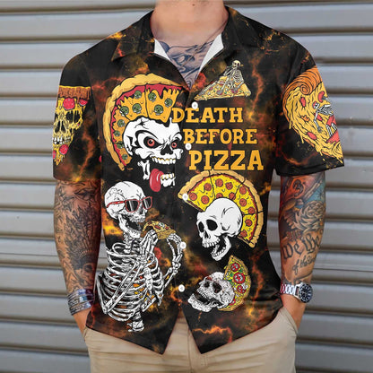 Death Before Pizza Rock Design Hawaiian Shirt,Hawaiian Shirt Gift, Christmas Gift