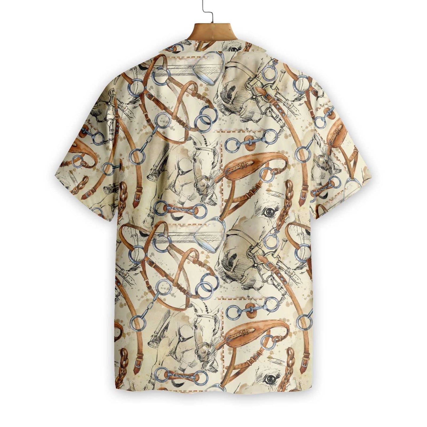 Wild Life Horse Watercolor Design Hawaiian Shirt, Hwaiian For Gift