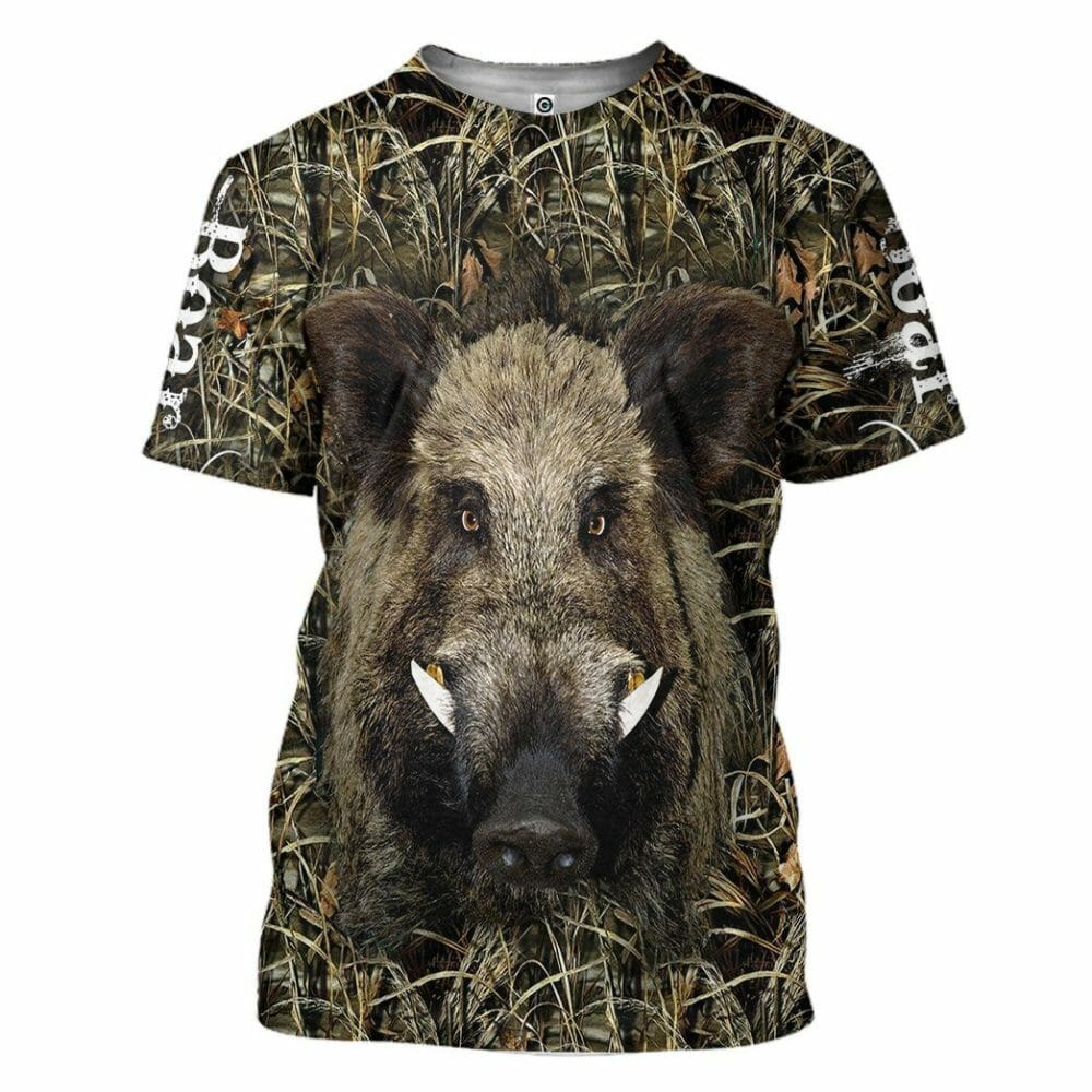 3D Wildschwein Jagd Custom T-Shirt Hoodie Bekleidung