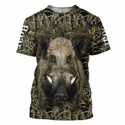3D Wildschwein Jagd Custom T-Shirt Hoodie Bekleidung