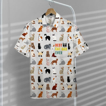 Best Cat Dad Ever Nice Ornamental Hawaiian Shirt,Hawaiian Shirt Gift, Christmas Gift