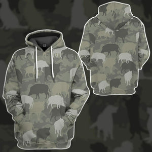 3D Boar Camo Custom Tshirt Hoodie Apparel