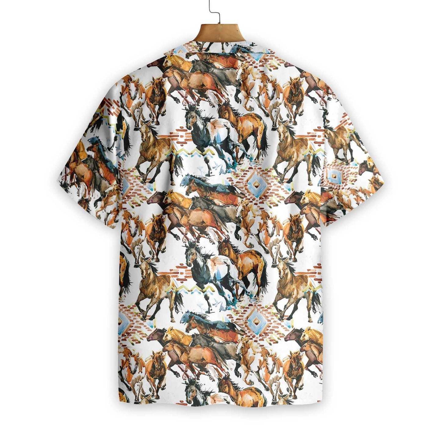 Cool Running Wild Horse With Tribal Texture Hawaiian Shirt, Hawaiian Shirt Gift, Christmas Gift