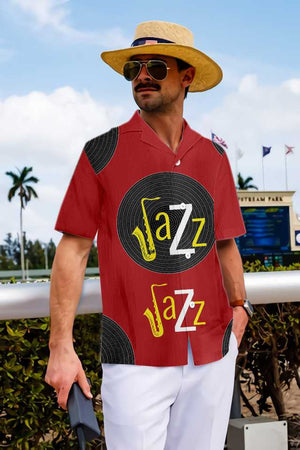 World Of Jazz On Maroon Design Hawaiian Shirt, Hwaiian For Gift