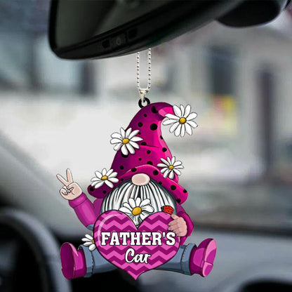 Personalized Shaped Car Acrylic Car Hanging Ornament Gnomes With Hearts Ornaments Interior Car, Christmas Decoration